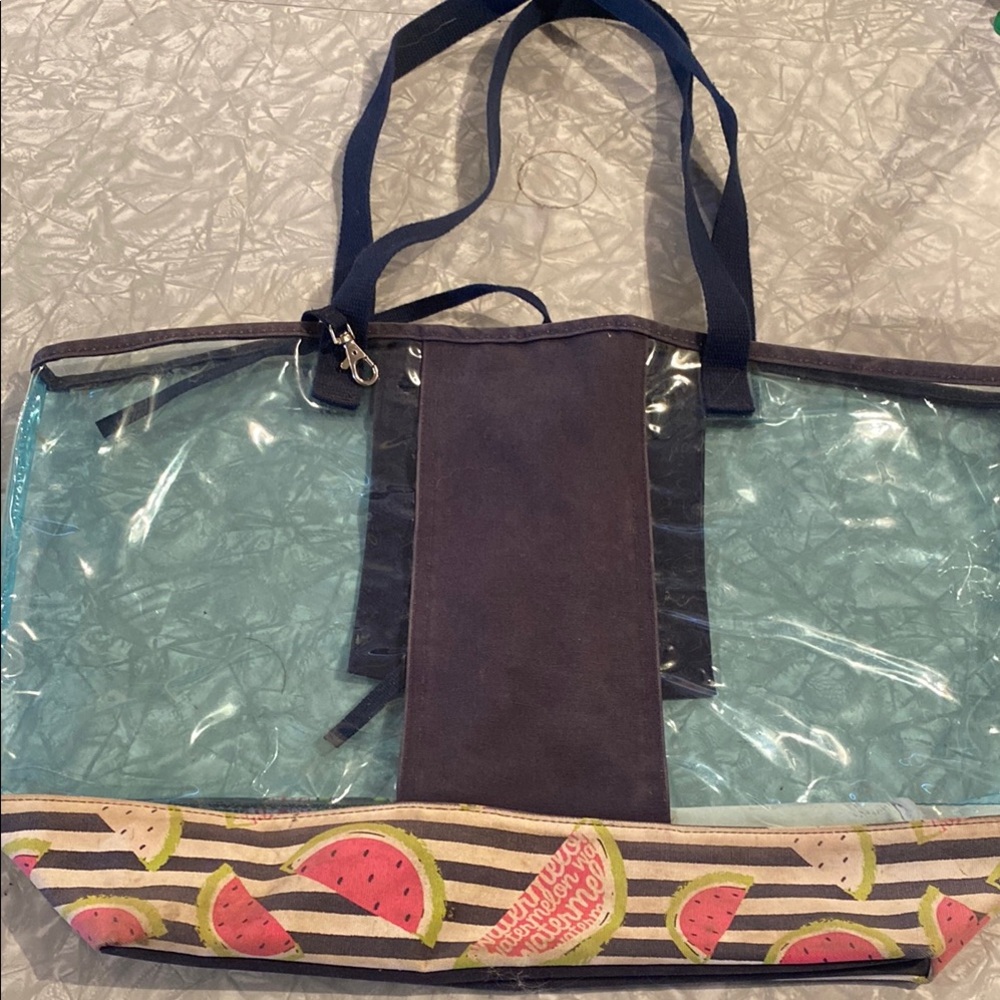 Stylish Transparent Tote Bag with Watermelon Design